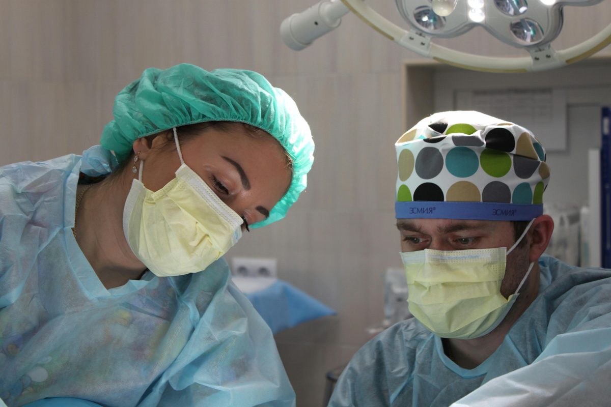 Medical professionals performing surgery